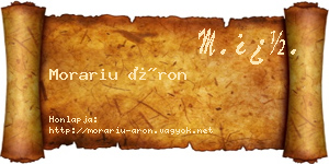 Morariu Áron névjegykártya
