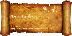 Morariu Áron névjegykártya